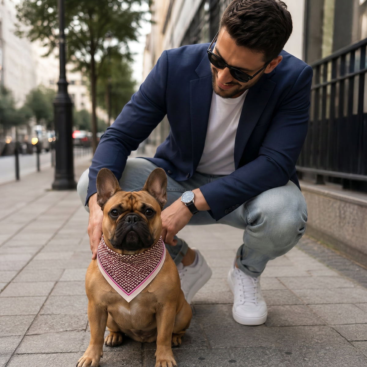 Pet Scarf · Bordeaux Pattern