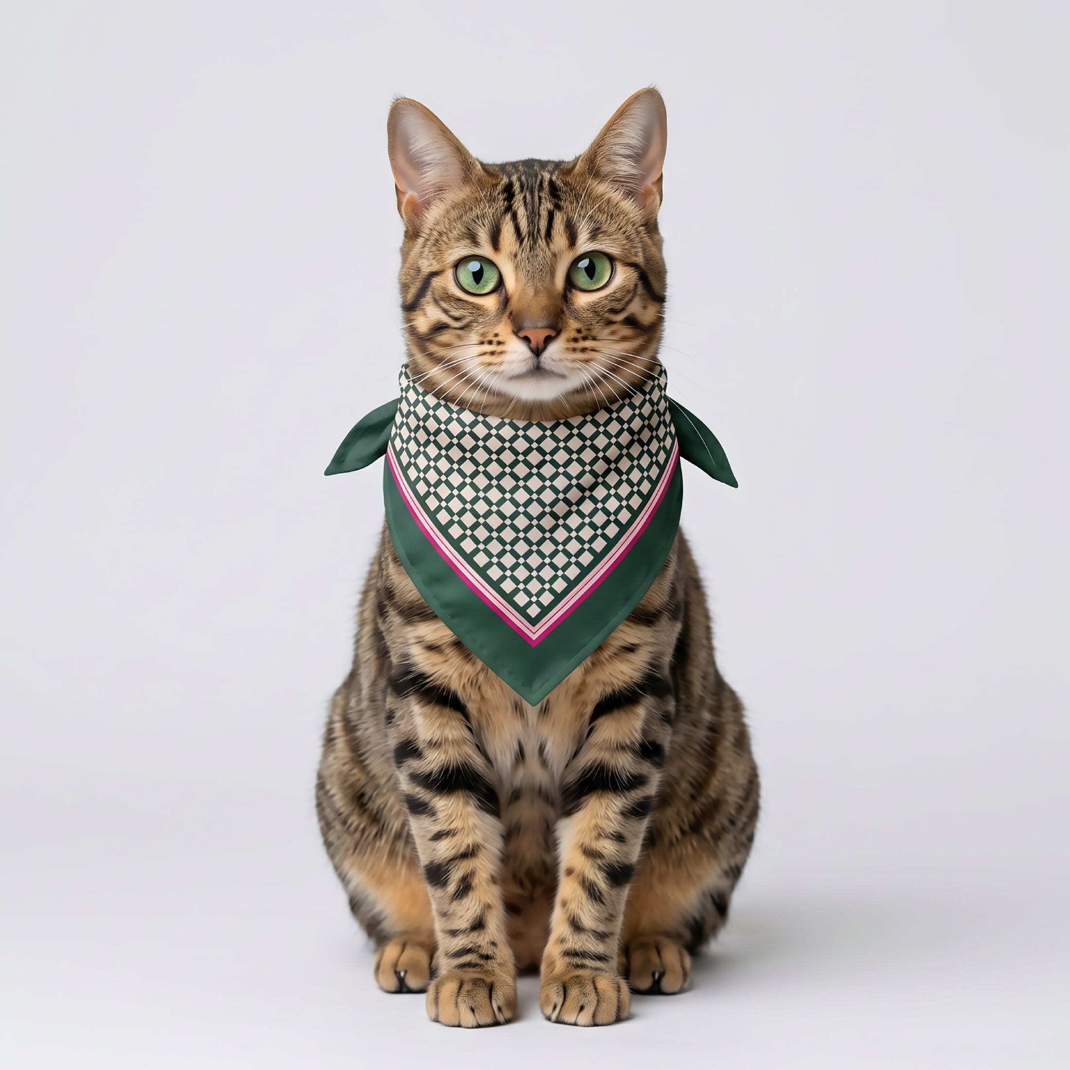Pet Scarf · Green Pattern