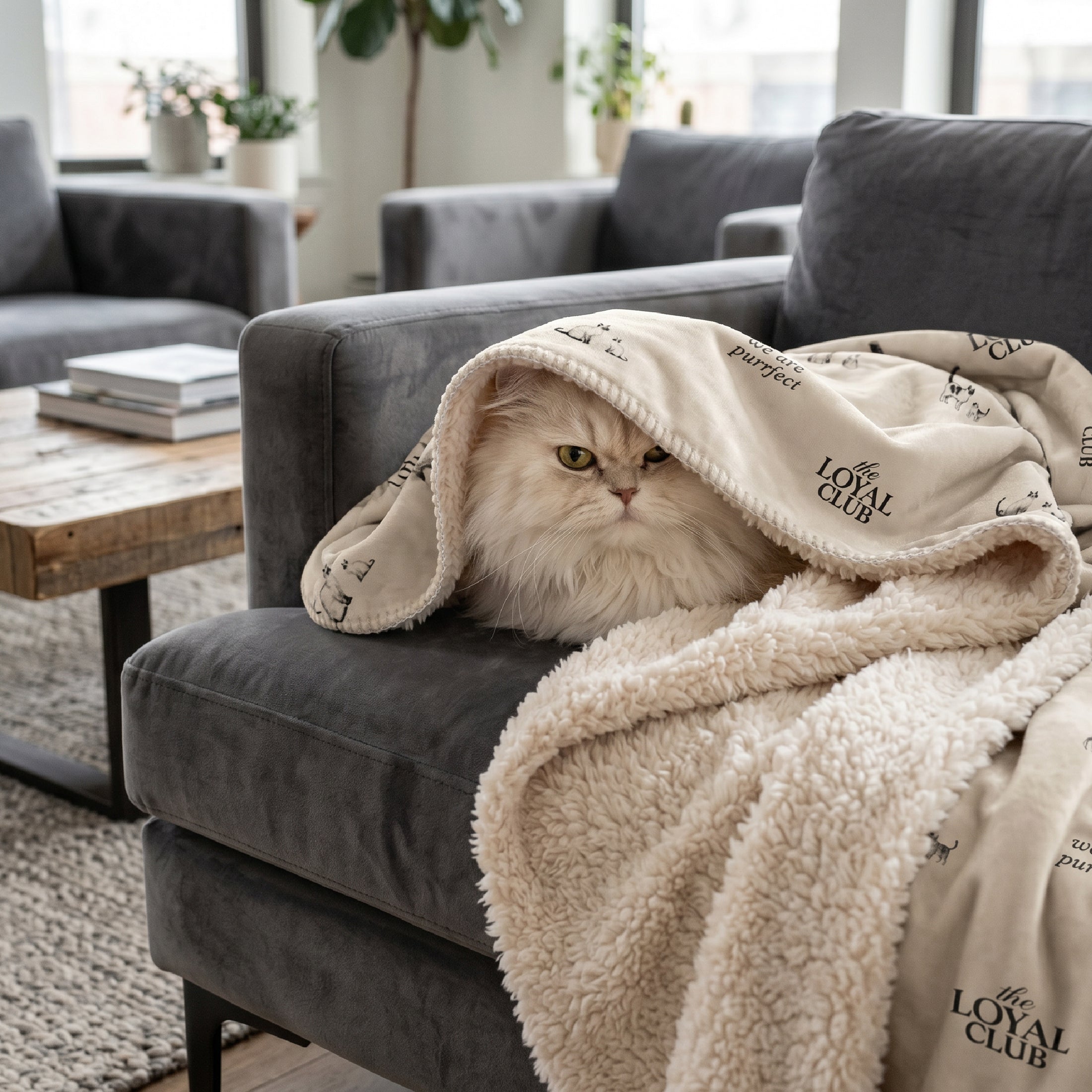 Cat Sherpa blanket
