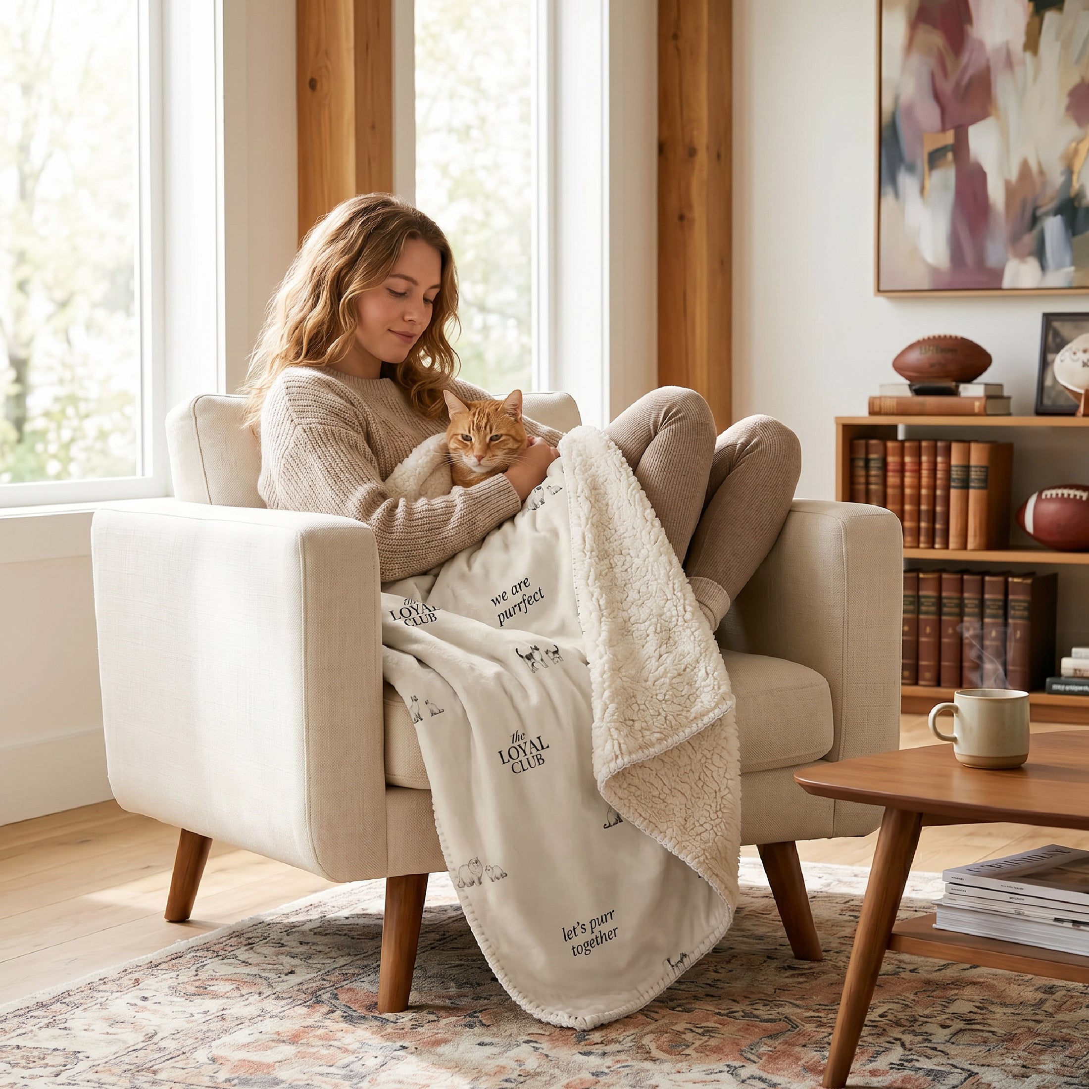 Cat Sherpa blanket