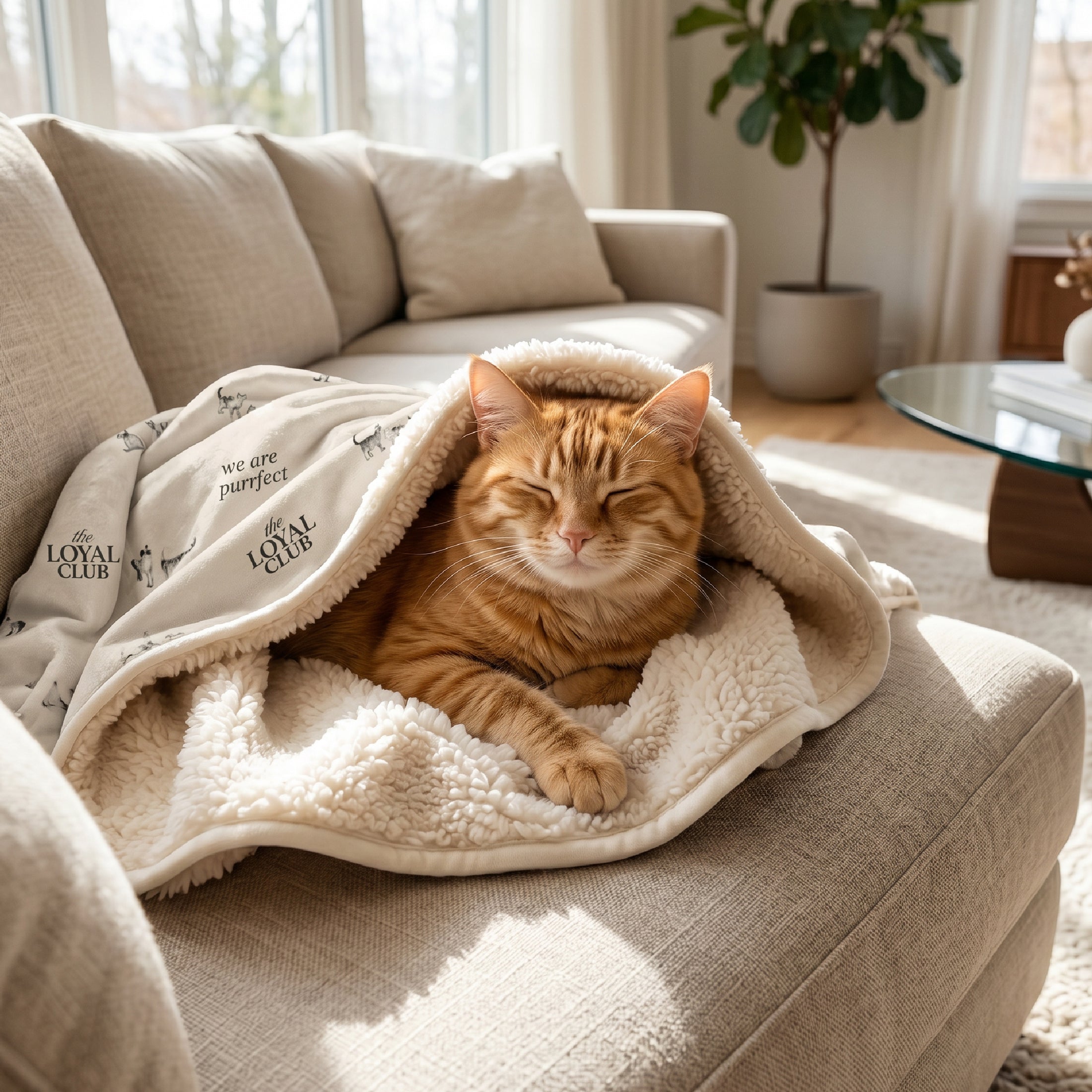 Cat Sherpa blanket