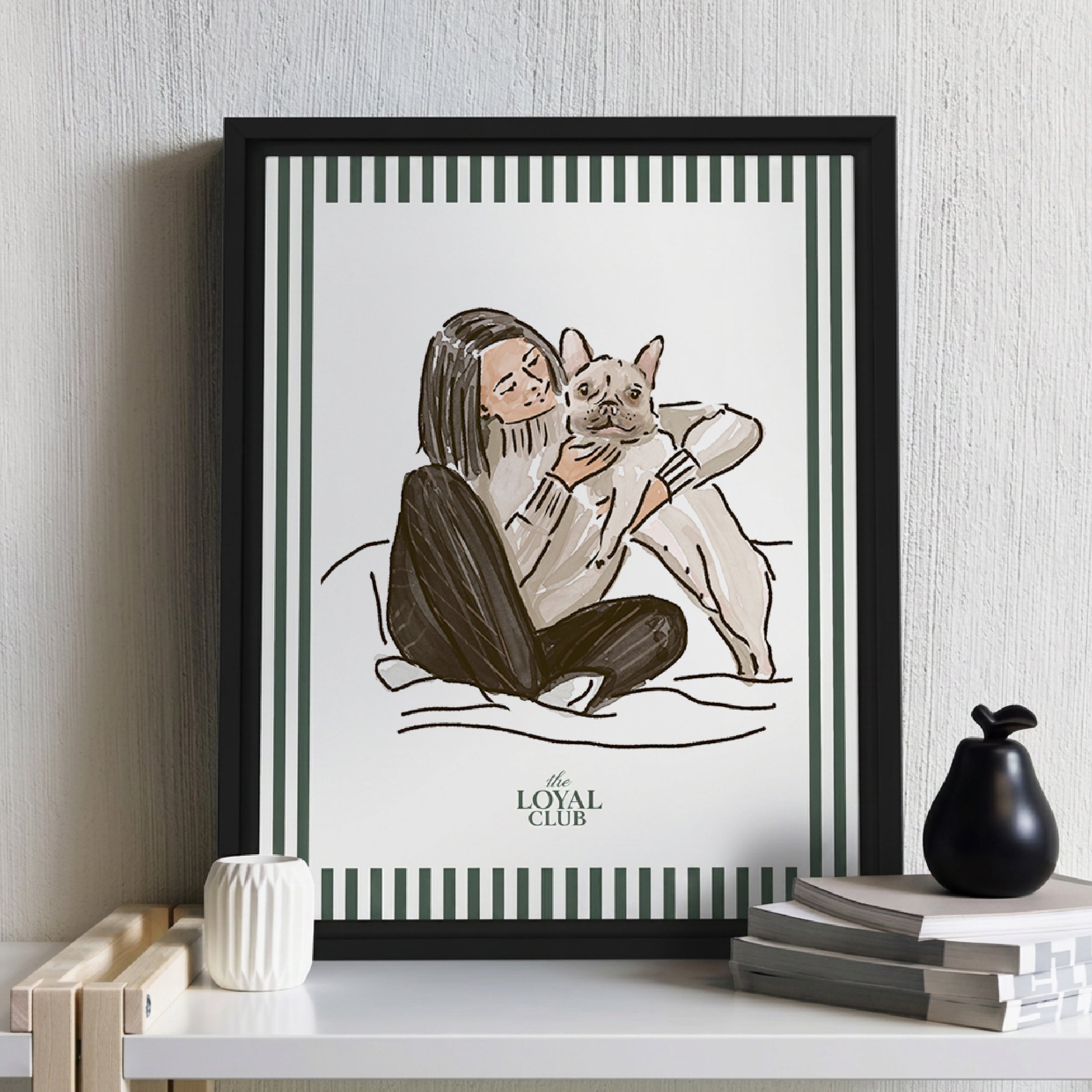 Framed Canvas Pet & Person